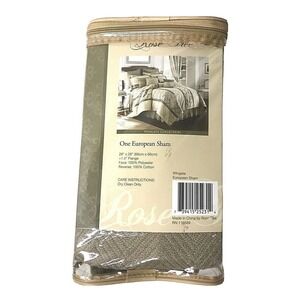 Rose Tree Wingate European Pillow Sham Cover 26" X 26" Square Beige Tan - New